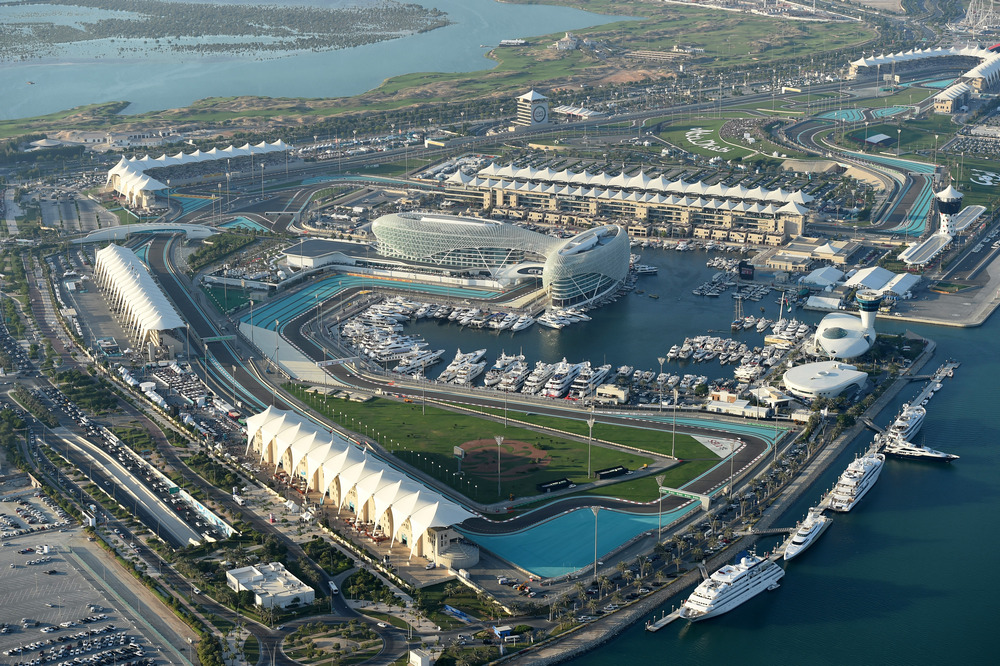 Aerial view at Formula One World Championship, Rd19, Abu Dhabi Grand Prix, Race, Yas Marina Circuit, Abu Dhabi, UAE, Sunday 29 November 2015.