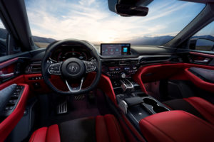2022 MDX SH-AWD A-Spec Red interior 3/4 Driver Dash POV Interior Static Power ON