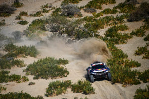 Carlos Sainz and Lucas Cruz in the Mini Buggy of the X-Raid Mini JCW Team are navigating in the desert during the 1st stage of the Dakar 2021 between Jeddah and Bisha, in Saudi Arabia on January 3, 2021. // Eric Vargiolu / DPPI / Red Bull Content Pool // SI202101030099 // Usage for editorial use only //