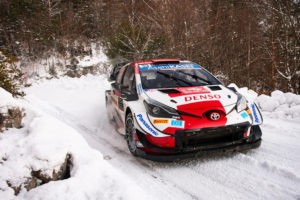 Elfyn Evans (GB) and Scott Martin (GB) of team Toyota Gazoo Racing are racing during World Rally Championship Monte-Carlo in Gap, France on January 24, 2021 // Jaanus Ree/Red Bull Content Pool // SI202101240032 // Usage for editorial use only //