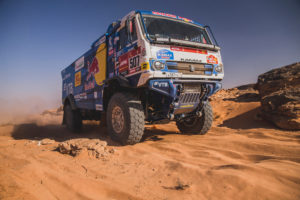 Dmitry Sotnikov (RUS) for KAMAZ Master races during stage 8 of Rally Dakar 2021 from  Sakaka to Neom, Saudi Arabia on January 11, 2021. // Flavien Duhamel/Red Bull Content Pool // SI202101110257 // Usage for editorial use only //