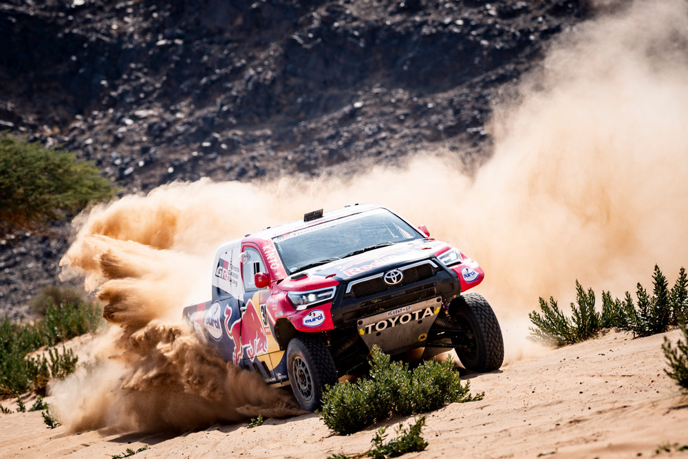 Nasser Al-Attiyah (QAT) of Toyota Gazoo Racing races during stage 04 of Rally Dakar 2021 from Wadi Ad Dawasir to Riyadh, Saudi Arabia on January 06, 2021 // Marcelo Maragni/Red Bull Content Pool // SI202101060079 // Usage for editorial use only //