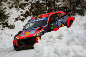 Thierry Neuville (BEL) and Martijn Wydaeghe (BEL) of Team Hyundai Shell Mobis are racing during World Rally Championship Monte-Carlo in Gap, France on January 24, 2021 // Jaanus Ree/Red Bull Content Pool // SI202101240044 // Usage for editorial use only //