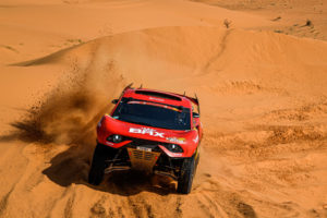 Sebastien Loeb and Daniel Elena in the Hunter of the Bahrain Raid Xtreme Team during the 6th stage of the Dakar 2021 between Buraydah and Haâil, in Saudi Arabia on January 8, 2021. // Eric Vargiolu / DPPI / Red Bull Content Pool // SI202101080218 // Usage for editorial use only //