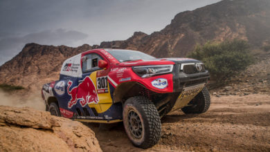 Nasser Al-Attiyah (QAT) for Toyota Gazoo Racing Team races during stage 11 of Rally Dakar 2021 from Alula to Yanbu, Saudi Arabia on January 14, 2021. // Flavien Duhamel/Red Bull Content Pool // SI202101140070 // Usage for editorial use only //