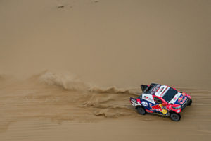 Nasser Al-Attiyah and Matthieu Baumel in the Toyota Hilux of the Toyota Gazoo Racing during the 11th stage of the Dakar 2021 between Al-âUla and Yanbu, in Saudi Arabia on January 14, 2021. // Eric Vargiolu / DPPI / Red Bull Content Pool // SI202101140094 // Usage for editorial use only //