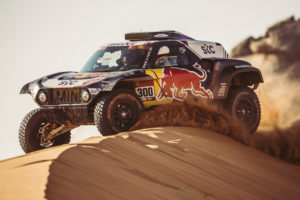 Carlos Sainz (ESP) for X-Raid Mini JCW Team races during stage 2 of Rally Dakar 2021 from Bisha to Wadi Ad-Dawasir, Saudi Arabia on January 04, 2021. // Flavien Duhamel/Red Bull Content Pool // SI202101040098 // Usage for editorial use only //