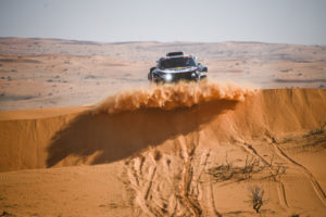 Stephane Peterhansel and Edouard Boulanger in the Mini Buggy of the X-Raid Mini JCW Team races during the 6th stage of the Dakar 2021 between Buraydah and Haâil, in Saudi Arabia on January 8, 2021. // Julien Delfosse / DPPI / Red Bull Content Pool // SI202101080235 // Usage for editorial use only //