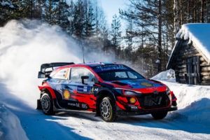 Ott Tanak (EST) and  Martin Jarveoja (EST) of team Hyundai Shell Mobis WRT are seen racing during the  World Rally Championship Finland in Rovaniemi, Finland on  27,February // Jaanus Ree/Red Bull Content Pool // SI202102270013 // Usage for editorial use only //