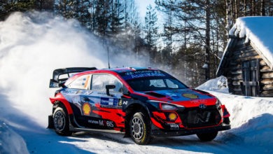 Ott Tanak (EST) and Martin Jarveoja (EST) of team Hyundai Shell Mobis WRT are seen racing during the World Rally Championship Finland in Rovaniemi, Finland on 27,February // Jaanus Ree/Red Bull Content Pool // SI202102270013 // Usage for editorial use only //