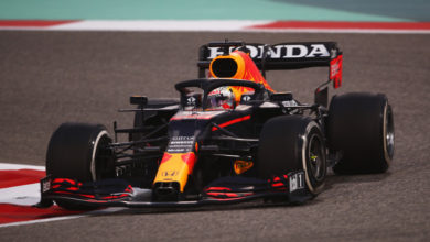BAHRAIN, BAHRAIN - MARCH 12: Max Verstappen of the Netherlands driving the (33) Red Bull Racing RB16B Honda on track during Day One of F1 Testing at Bahrain International Circuit on March 12, 2021 in Bahrain, Bahrain. (Photo by Joe Portlock/Getty Images) // Getty Images / Red Bull Content Pool // SI202103160309 // Usage for editorial use only //