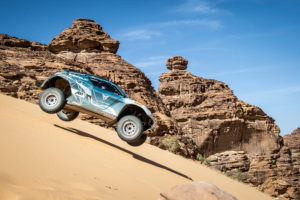 ALULA, SAUDI ARABIA - APRIL 03: Claudia Hurtgen (GER)/Mattias Ekstrom (SWE), ABT CUPRA XE during the Desert X-Prix at AlUla on April 03, 2021 in AlUla, Saudi Arabia. (Photo by Charly Lopez / LAT Images)