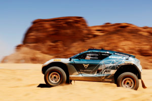 ALULA, SAUDI ARABIA - APRIL 02: Claudia Hurtgen (GER)/Mattias Ekstrom (SWE), ABT CUPRA XE during the Desert X-Prix at AlUla on April 02, 2021 in AlUla, Saudi Arabia. (Photo by Sam Bloxham / LAT Images)
