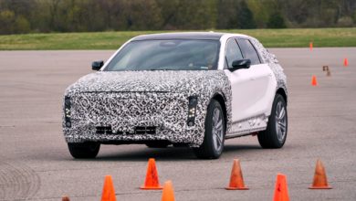 Testing of the 2023 Cadillac LYRIQ at Milford Proving Ground in Milford, Michigan is running ahead of schedule, with initial vehicle availability starting the first half of 2022. At launch, LYRIQ will be available with premier technologies and stirring performance capabilities enabled by the vehicle’s dedicated electric architecture. A 12-module, 100 kilowatt-hour battery pack and a rear-wheel-drive Ultium Platform will deliver a Cadillac-estimated 340 horsepower and 440 Nm of torque — and a Cadillac-estimated over 300 miles of range with a full charge. (Photo by John F. Martin for General Motors)
