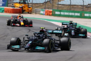 Formel 1 - Mercedes-AMG Petronas Motorsport, Großer Preis von Portugal 2021. Lewis Hamilton, Valtteri Bottas   Formula One - Mercedes-AMG Petronas Motorsport, Portugal GP 2021. Lewis Hamilton, Valtteri Bottas