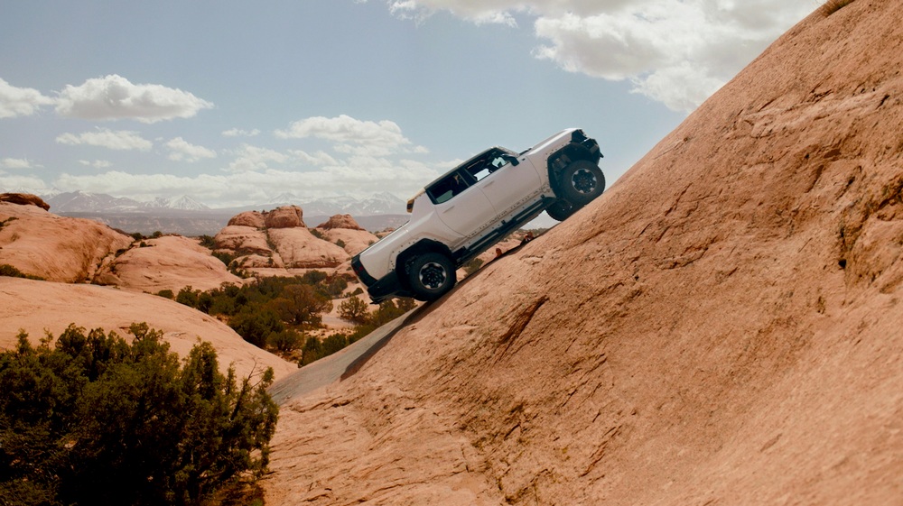 The GMC HUMMER EV Pickup goes through rigorous off-road testing on challenging trails near Moab, Utah in the lead-up to its production debut this fall.
