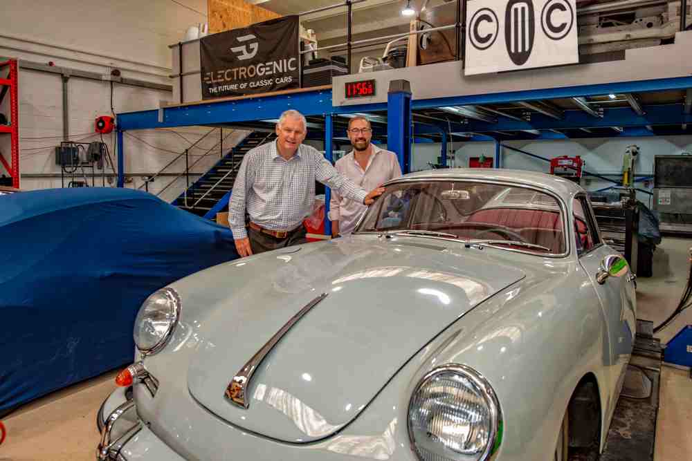 1 Nigel Woodward and Steve Drummond with the 1964 porsche356c copy
