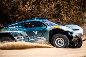 LAC ROSE, SENEGAL - MAY 29: Jutta Kleinschmidt (GER)/Mattias Ekstrom (SWE), ABT CUPRA XE during the Ocean X-Prix at Lac Rose on May 29, 2021 in Lac Rose, Senegal. (Photo by Sam Bloxham / LAT Images)