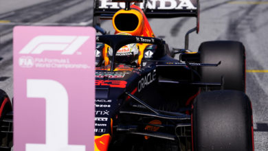 SPIELBERG, AUSTRIA - JUNE 26: Pole position qualifier Max Verstappen of Netherlands and Red Bull Racing s in parc ferme during qualifying ahead of the F1 Grand Prix of Styria at Red Bull Ring on June 26, 2021 in Spielberg, Austria. (Photo by Darko Vojinovic - Pool/Getty Images) // Getty Images / Red Bull Content Pool // SI202106260277 // Usage for editorial use only //