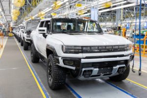 Production is now set to begin at the former Detroit-Hamtramck assembly plant, less than two years after GM announced the massive $2.2 billion investment to fully renovate the facility to build a variety of all-electric trucks and SUVs. Pre-production of the 2022 GMC HUMMER EV pickups began at Factory ZERO this fall and GMC HUMMER EV is on track to deliver the first vehicles to customers by the end of the year. (Photo by Jeffrey Sauger for General Motors)