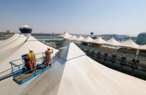 Yas Marina Circuit_ Formula 1 Preparations 2021_ Canopy cleaning