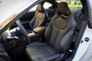 Q60 RED SPORT 400 AWD shown with Graphite trim and contrast red stitching