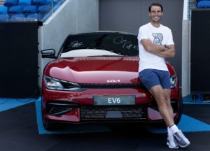 Kia fleet handover with Rafael Nadal and Dylan Alcott on Kia Arena at Melbourne Park in Melbourne on Thursday, January 13, 2022. MANDATORY PHOTO CREDIT Fiona Hamilton/TENNIS AUSTRALIA