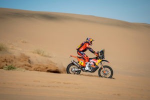 Kevin Benavides (ARG) of Red Bull KTM Factory Team races during the prologue stage of Rally Dakar2022 from Jeddah to Hail, Saudi Arabia on January 01, 2022 // SI202201010098 // Usage for editorial use only //