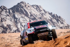 Nasser Al-Attiyah (QAT) of Toyota Gazoo Racing races during stage 02 of Rally Dakar2022 around Hail, Saudi Arabia on January 02, 2022 // SI202201020064 // Usage for editorial use only //