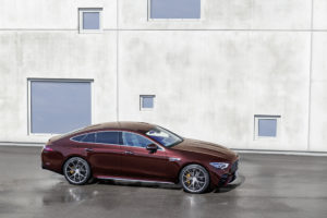 Mercedes-AMG GT 53 4MATIC+ (Kraftstoffverbrauch kombiniert: 8,7–8,6 l/100 km, CO2-Emissionen kombiniert: 198-196 g/km); Edition 2021; Exterieur: rubellitrot; Interieur: Leder Exklusiv Nappa nevagrau, Performance Lenkrad in Leder Nappa nevagrau mit Lenkradtasten;Kraftstoffverbrauch kombiniert: 8,7–8,6 l/100 km, CO2-Emissionen kombiniert: 198-196 g/km *  Mercedes-AMG GT 53 4MATIC+ (combined fuel consumption: 8,7-8,6 l/100 km, combined CO2 emissions: 198-196 g/km); Edition 2021; exterior: rubellite red; interior: exclusive leather nappa neva grey, steering wheel in nappa leather neva grey with steering wheel buttons;Combined fuel consumption: 8,7-8,6 l/100 km, combined CO2 emissions: 198-196 g/km *