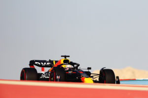 BAHRAIN, BAHRAIN - MARCH 19: Max Verstappen of the Netherlands driving the (1) Oracle Red Bull Racing RB18 on track during final practice ahead of the F1 Grand Prix of Bahrain at Bahrain International Circuit on March 19, 2022 in Bahrain, Bahrain. (Photo by Mark Thompson/Getty Images) // Getty Images / Red Bull Content Pool // SI202203190295 // Usage for editorial use only //