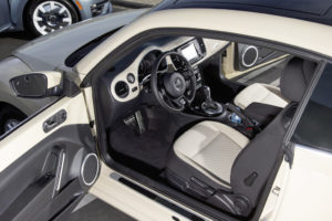 Ein Volkswagen Beetle aufgenommen am 27.11.2018 im US-amerikanischen Los Angeles (USA). Die L.A. Autoshow zeigt der Öffentlichkeit die neuesten Modelle für den weltweit zweitgrößten Automarkt. Foto: Friso Gentsch/Volkswagen