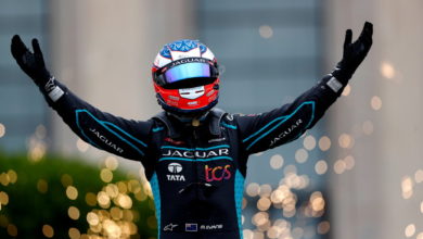 CIRCUITO CITTADINO DELL'EUR, ITALY - APRIL 09: Mitch Evans (NZL), Jaguar TCS Racing, Jaguar I-TYPE 5 , 1st position during the Rome ePrix I at Circuito Cittadino dell'EUR on Saturday April 09, 2022 in Rome, Italy. (Photo by LAT Images)