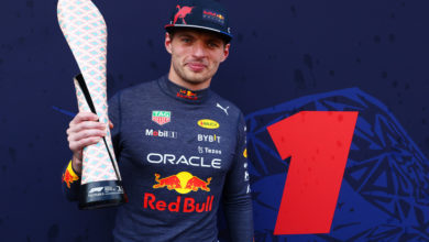 BAKU, AZERBAIJAN - JUNE 12: Race winner Max Verstappen of the Netherlands and Oracle Red Bull Racing poses for a photo with his trophy after the F1 Grand Prix of Azerbaijan at Baku City Circuit on June 12, 2022 in Baku, Azerbaijan. (Photo by Mark Thompson/Getty Images) // Getty Images / Red Bull Content Pool // SI202206120440 // Usage for editorial use only //