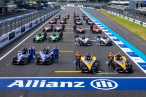 pre season 2023 driver line up with cars on the grid