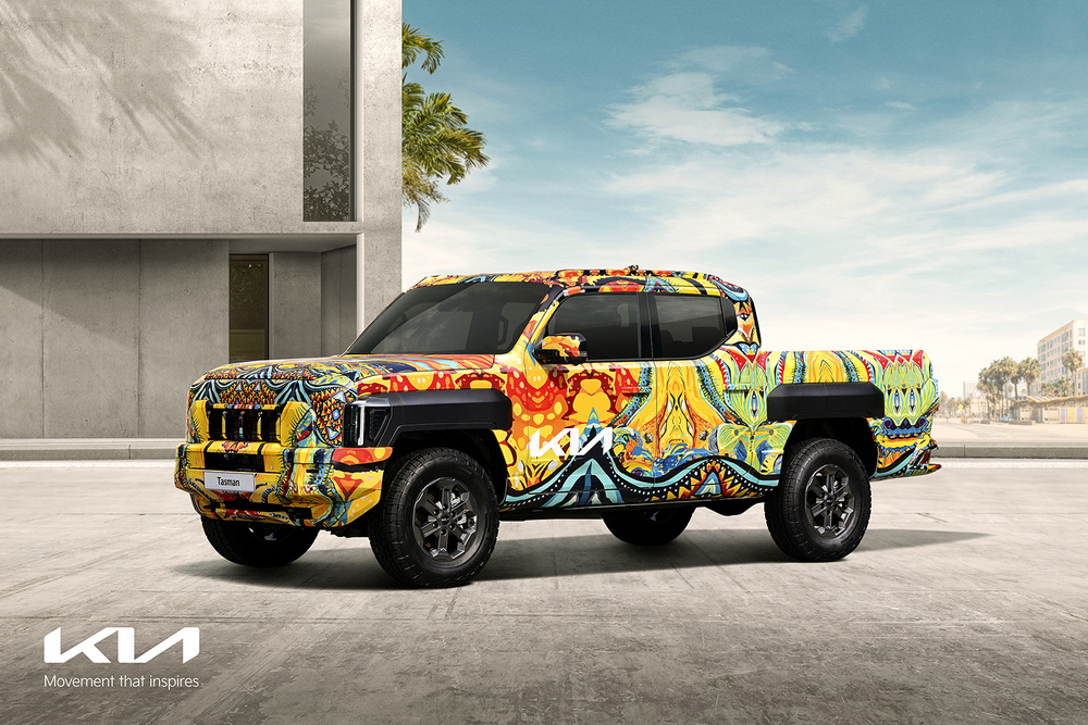 1 Kia unveils unique camouflage for its Tasman pickup truck