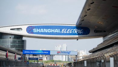 SHANGHAI INTERNATIONAL CIRCUIT, CHINA - MAY 23: Shanghai E-Prix branding on the start-finish straight during the Shanghai E-Prix at Shanghai International Circuit on Thursday May 23, 2024 in Shanghai, China. (Photo by Simon Galloway / LAT Images)