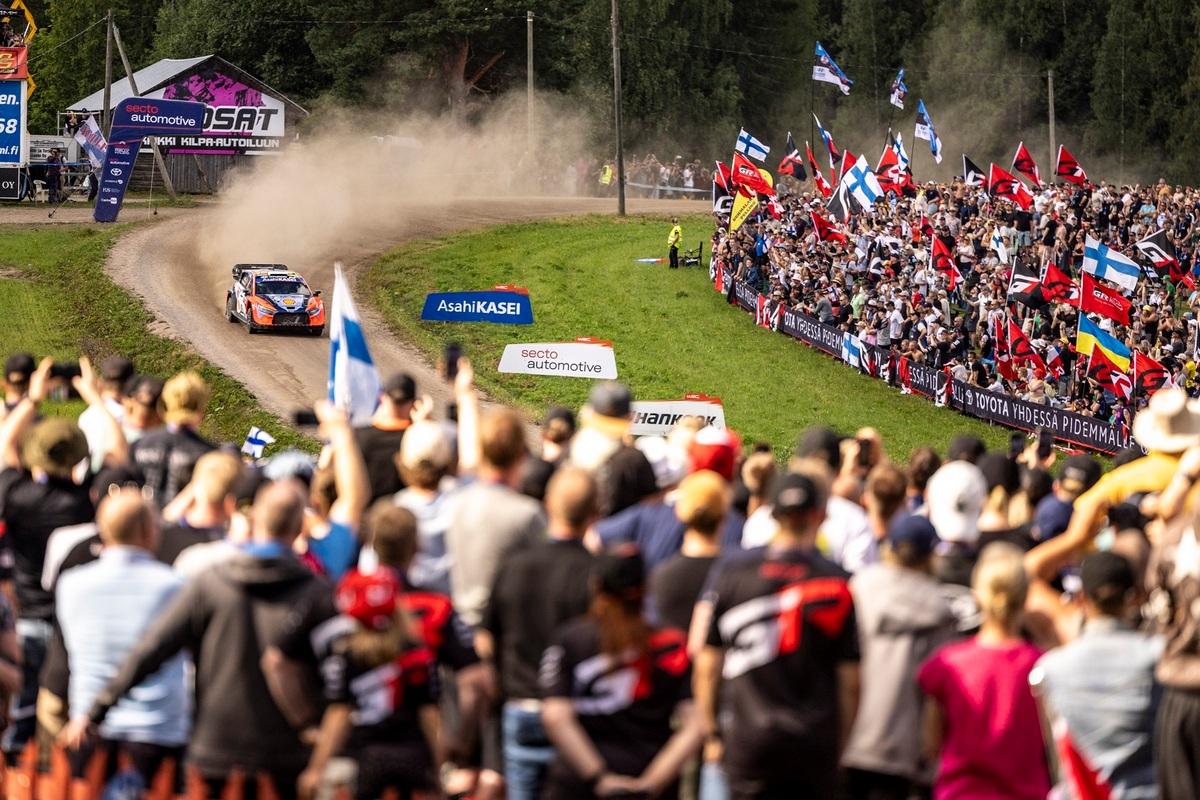 08 Ott TÄNAK, Martin JÄRVEOJA, Hyundai I20 Rally1, action during the 2025 Rally Finland, 9th round of the 2025 WRC World Rally Car Championship, from July 31 to August 3, 2025 at Jyvaskyla, Finland - Photo Nikos Katikis / DPPI