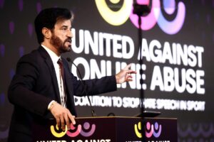 6. FIA President Mohammed Ben Sulayem addressing the second global United Against Online Abuse conference in Stockholm