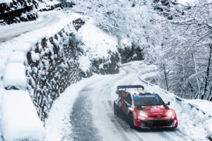 Oliver Solberg (SWE) Elliott Edmondson (GBR) Of team TOYOTA GAZOO RACING WRT are seen performing during the World Rally Championship Monte-Carlo in Gap, France on 25,January. 2025 // Jaanus Ree / Red Bull Content Pool // SI202601250060 // Usage for editorial use only //