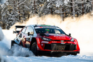 Elfyn Evans (GBR) Scott Martin (GBR) Of team TOYOTA GAZOO RACING WRT are seen racing during the World Rally Championship Sweden in Umea, Sweden on 14 February, 2026 // Jaanus Ree / Red Bull Content Pool // SI202602145351 // Usage for editorial use only //