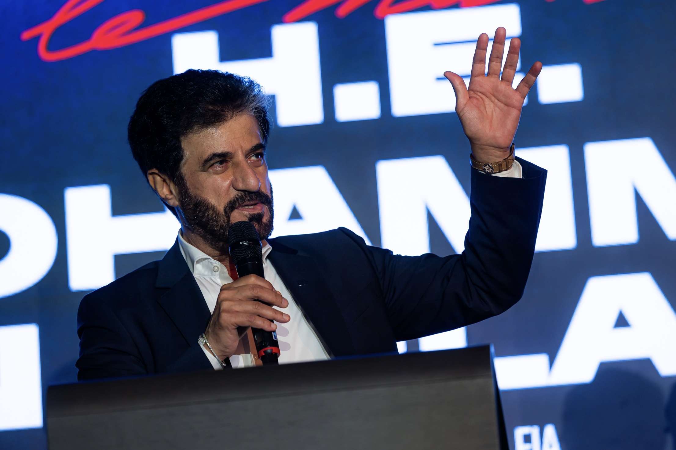 BEN SULAYEM Mohammed (are), President of FIA, portrait at the president’s cocktail reception during the 24 Hours of Le Mans 2026, 4th round of the 2026 FIA World Endurance Championship, on June 12, 2026 on the Circuit des 24 Heures du Mans in Le Mans, France - Photo Germain Hazard / DPPI