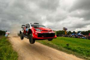 Sami Pajari (FIN), Marko Salminen (FIN) Of team TOYOTA GAZOO RACING WRT2 seen during the World Rally Championship Estonia in Tartu, Estonia on 19.07.2026 // Jaanus Ree / Red Bull Content Pool // SI202607190055 // Usage for editorial use only //