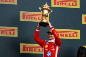 LECLERC Charles (mco), Scuderia Ferrari SF-26, portrait Podium during the Formula 1 British Grand Prix 2026, 9th round of the 2026 Formula One World Championship from July 3 to 5, 2026 on the Silverstone Circuit, in Silverstone, United Kingdom - Photo Florent Gooden / DPPI