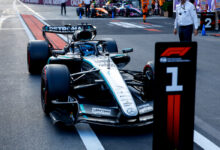 Formel 1 - Mercedes-AMG PETRONAS F1 Team, Großer Preis von Aserbaidschan 2026. George Russell Formula One - Mercedes-AMG PETRONAS F1 Team, 2026 Azerbaijan GP. George Russell