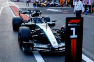 Formel 1 - Mercedes-AMG PETRONAS F1 Team, Großer Preis von Aserbaidschan 2026. George Russell Formula One - Mercedes-AMG PETRONAS F1 Team, 2026 Azerbaijan GP. George Russell
