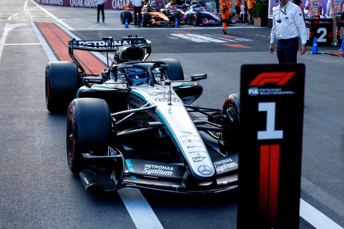 Formel 1 - Mercedes-AMG PETRONAS F1 Team, Großer Preis von Aserbaidschan 2026. George Russell Formula One - Mercedes-AMG PETRONAS F1 Team, 2026 Azerbaijan GP. George Russell