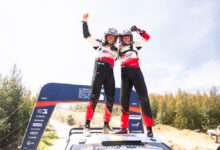 Oliver Solberg (SWE), Elliott Edmondson (GBR) Of team TOYOTA GAZOO RACING WRT celebrate on the podium in first place after winning the WRC Rally1 category at Rally Chile Biobío in Concepción, Chile on 13.09.2026. // Jaanus Ree / Red Bull Content Pool // SI202609131216 // Usage for editorial use only //